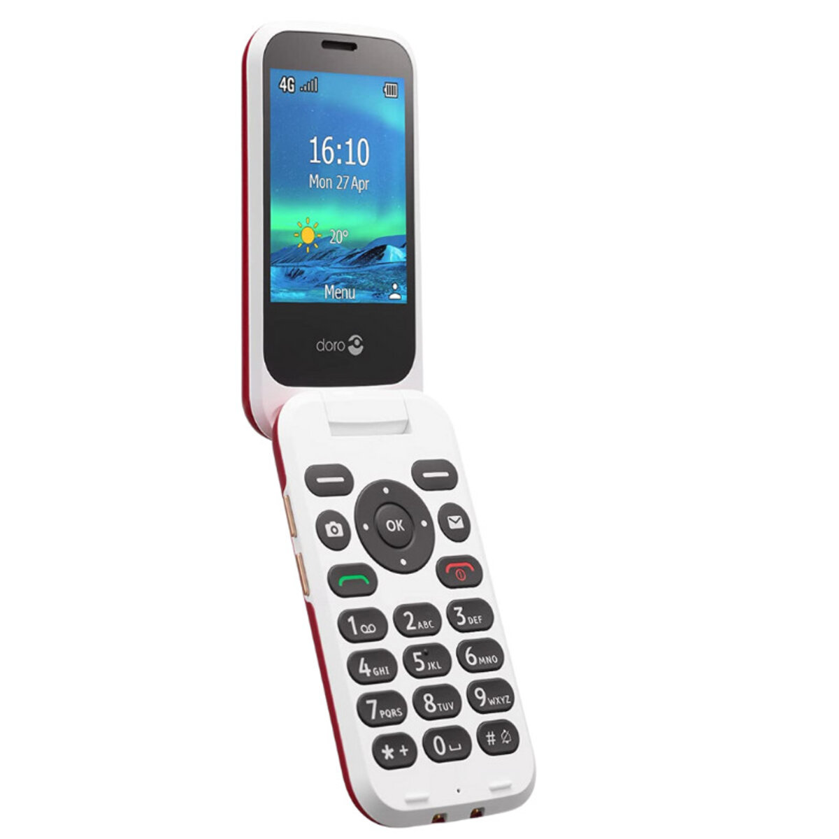 Doro 6880 - téléphone portable senior à clapet rouge 4g - La Poste