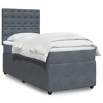 vidaXL Sommier à lattes de lit avec matelas Gris foncé 100x200 cm