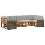 vidaXL Ensemble de canapé d'angle 7 Pièces Naturel et gris clair
