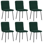 vidaXL Chaises à manger lot de 6 vert foncé velours