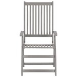 vidaXL Chaises inclinables de jardin avec coussins 8 Pièces Gris Acacia