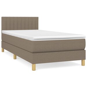 vidaXL Sommier à lattes de lit avec matelas Taupe 90x190 cm Tissu