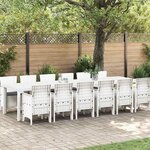 vidaXL Ensemble de salle à manger pour jardin 13 Pièces Blanc Rattan Polt