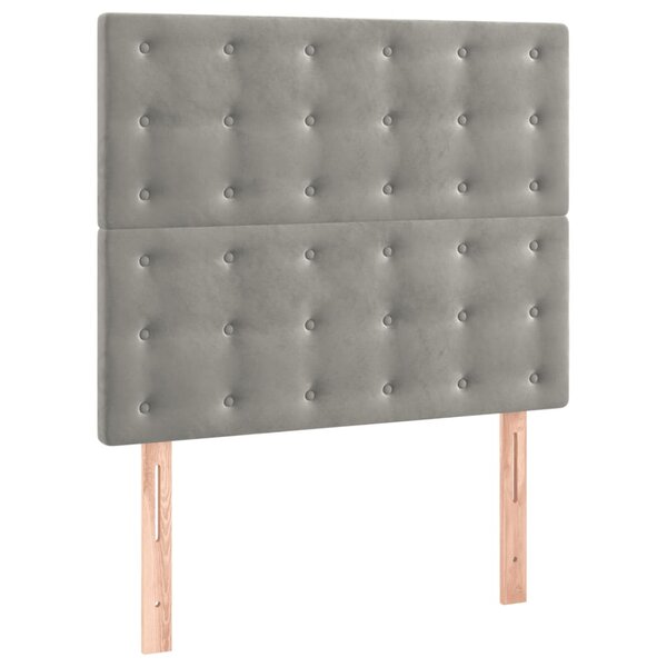 vidaXL Tête de lit Gris clair 90x5x118/128 cm Velours
