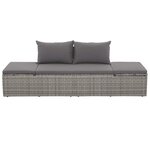 vidaXL Lit de jardin Gris 195x60 cm Résine tressée