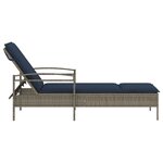 vidaXL Chaise longue avec coussin Gris 63 x 200 x 81 cm Résine tressée (États-Unis uniquement)