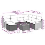 vidaXL Salon de jardin avec coussins 8 Pièces beige résine tressée