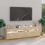vidaXL Meubles TV 2 Pièces avec lumières LED Chêne sonoma 75x35x40 cm