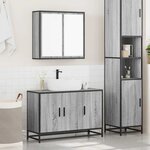 vidaXL Ensemble de meubles de salle de bain 2 Pièces Sonoma gris