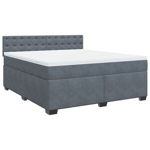 vidaXL Sommier à lattes de lit et matelas Gris foncé 180x200cm Velours