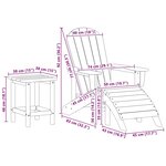 vidaXL Mobilier de jardin lounge 3 Pièces Gris clair 38 x 38 x 46 cm