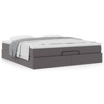 vidaXL Cadre de lit ottoman avec matelas gris 180x200 cm similicuir