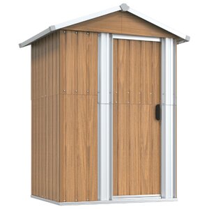 vidaXL Abri de jardin marron 126 x 97 5 x 177 cm en acier galvanisé
