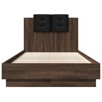 vidaXL Cadre de lit tête de lit chêne marron 90x190 cm bois ingénierie