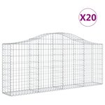 vidaXL Paniers à gabions arqués 20 Pièces 200x30x80/100 cm Fer galvanisé