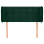 vidaXL Tête de lit avec oreilles Vert foncé 93x23x78/88 cm Velours