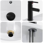vidaXL Lavabo de salle de bains Noir Mat 59 x 35 x 21 cm métal