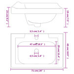 vidaXL Évier de salle de bain blanc 71x48x23cm rectangulaire céramique