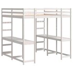 vidaXL Lit superposé et bureau et échelle 160x200cm bois de pin massif