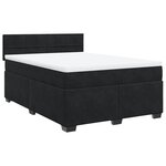 vidaXL Sommier à lattes de lit et matelas Noir 160x200 cm Velours
