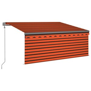 vidaXL Auvent automatique store capteur de vent et LED Orange marron