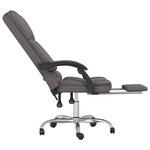 vidaXL Fauteuil de massage inclinable de bureau Gris Similicuir