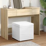vidaXL Tabouret Blanc Cuir Synthétique et Bois Composite