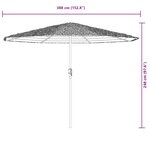 vidaXL Parasol de jardin avec LED et mât en acier marron 388x388x248cm