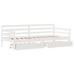 vidaXL Lit de jour et tiroirs sans matelas blanc 90x200 cm bois massif