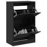 vidaXL Armoire à chaussures noir 60x34x96 5 cm bois d'ingénierie