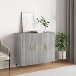 vidaXL Buffet sonoma gris 90x34x80 cm bois d'ingénierie