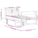 vidaXL Cadre de lit sans matelas blanc 90x200 cm bois de pin massif