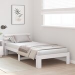 vidaXL Cadre de lit en bois de pin blanc Blanc Bois massif 90 x 200 cm