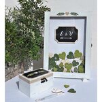 Tableau noir étiquette avec bordure bois 15 x 11 x 0 5 cm