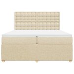 vidaXL Sommier à lattes de lit avec matelas Crème 200x200 cm Tissu