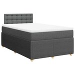 vidaXL Sommier à lattes de lit avec matelas gris foncé 120x190cm tissu