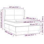 vidaXL Sommier à lattes de lit et matelas Gris foncé 140x200cm Velours