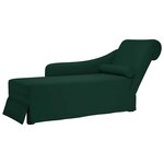 vidaXL Fauteuil long et traversin accoudoir droit vert foncé velours