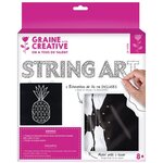 Coffret String Art - Tableau noir Ananas art filaire 22 x 22 cm