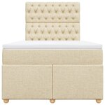 vidaXL Sommier à lattes de lit avec matelas Crème 120x200 cm Tissu