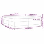 vidaXL Lit box spring avec matelas gris foncé  200 x 200 cm  en tissu à côtes.