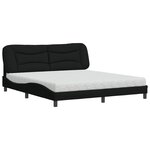 vidaXL Lit avec matelas noir 180x200 cm tissu