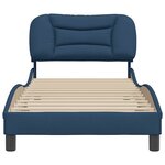 vidaXL Cadre de lit sans matelas Hvar bleu 90x200 cm tissu