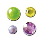 120 perles adhésives violet-vert