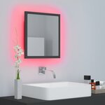 vidaXL Miroir à LED de salle de bain Gris 40x8 5x37 cm Acrylique
