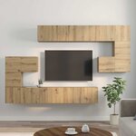 vidaXL Ensemble meuble TV 10 Pièces chêne artisanal 180 x 30 x 90.5 cm