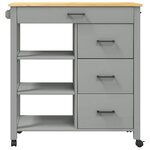 vidaXL Chariot de cuisine MONZA 84x40x88 5 cm bois massif de pin