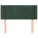 vidaXL Tête de lit avec oreilles Vert foncé 93x16x78/88 cm Velours