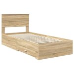 vidaXL Cadre de lit Chêne Sonoma 90 x 190 cm Bois d'ingénierie