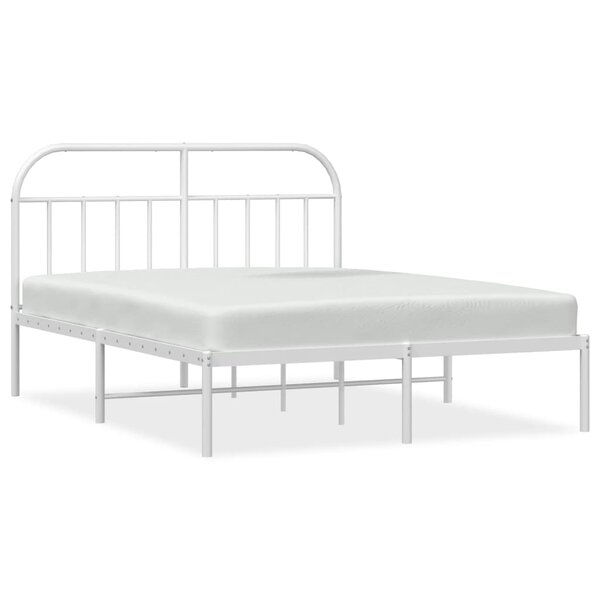 vidaXL Cadre de lit métal sans matelas et tête de lit blanc 140x200 cm